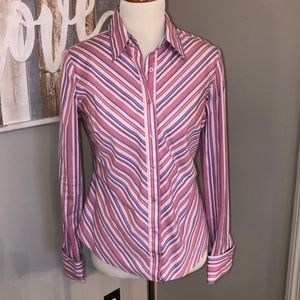 Lafayette 148 button up blouse French cuff 6